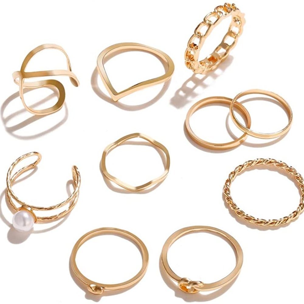 Stackable Rings Set for Women, Bohemian Gold - Picture 1 of 6